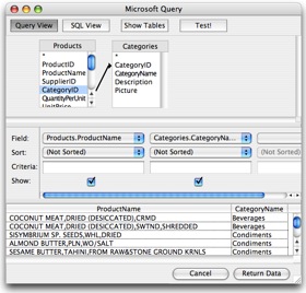 SQL join dialog