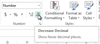 Set number format to one decimal place